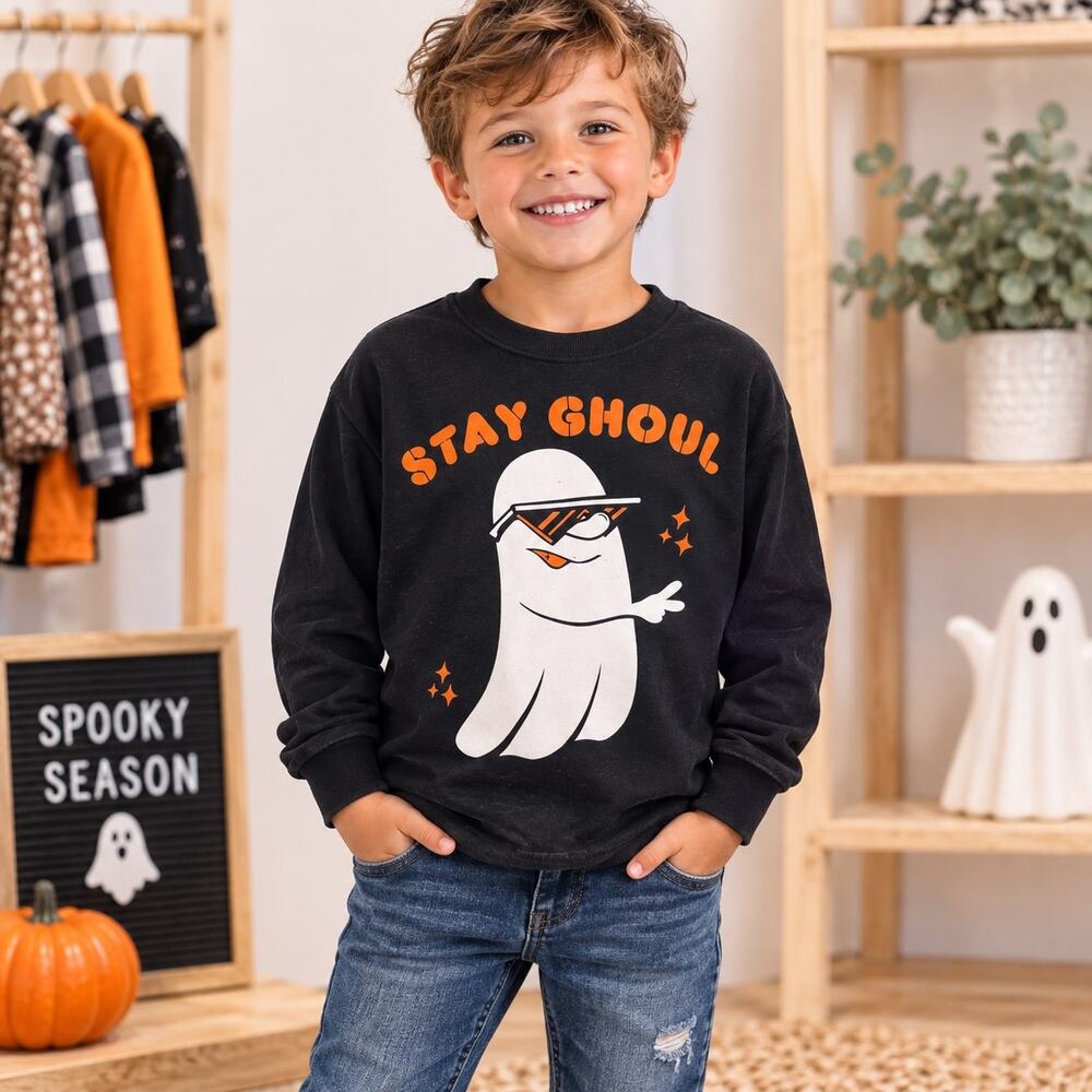 Tiny Whales Black " Stay Ghoul" Ghost Graphic T Shirt 2